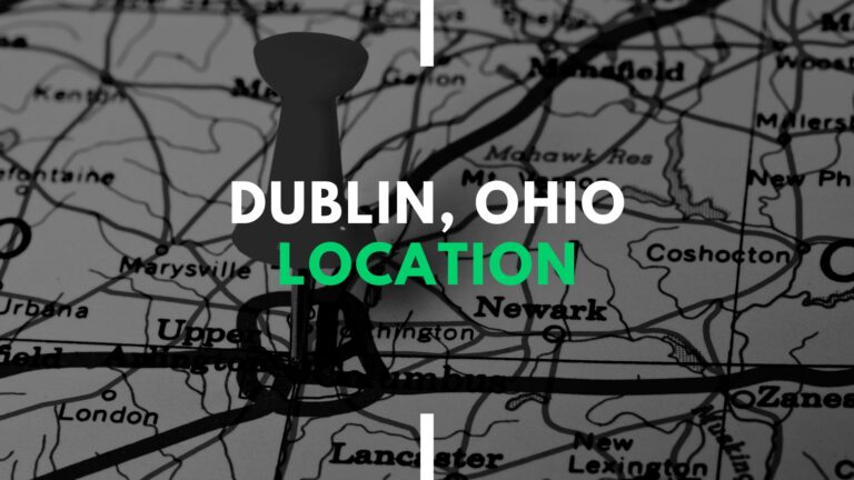 How far is Dublin, Ohio, from Columbus, Ohio, and other nearby cities